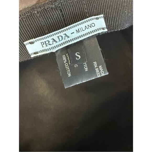 Prada Plexiglass Bucket Hat Black White Logo Clear PVC Brim S main image 5